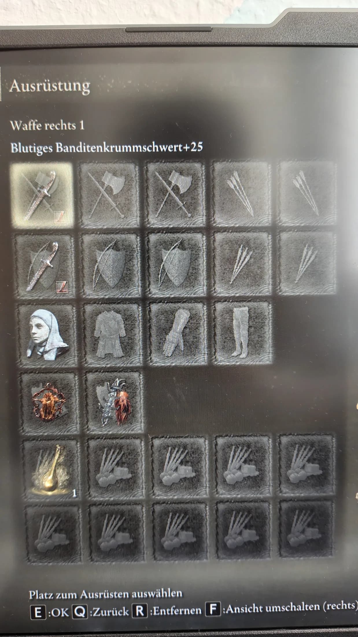 Equipment Screen für den Messmer No-Hit Run