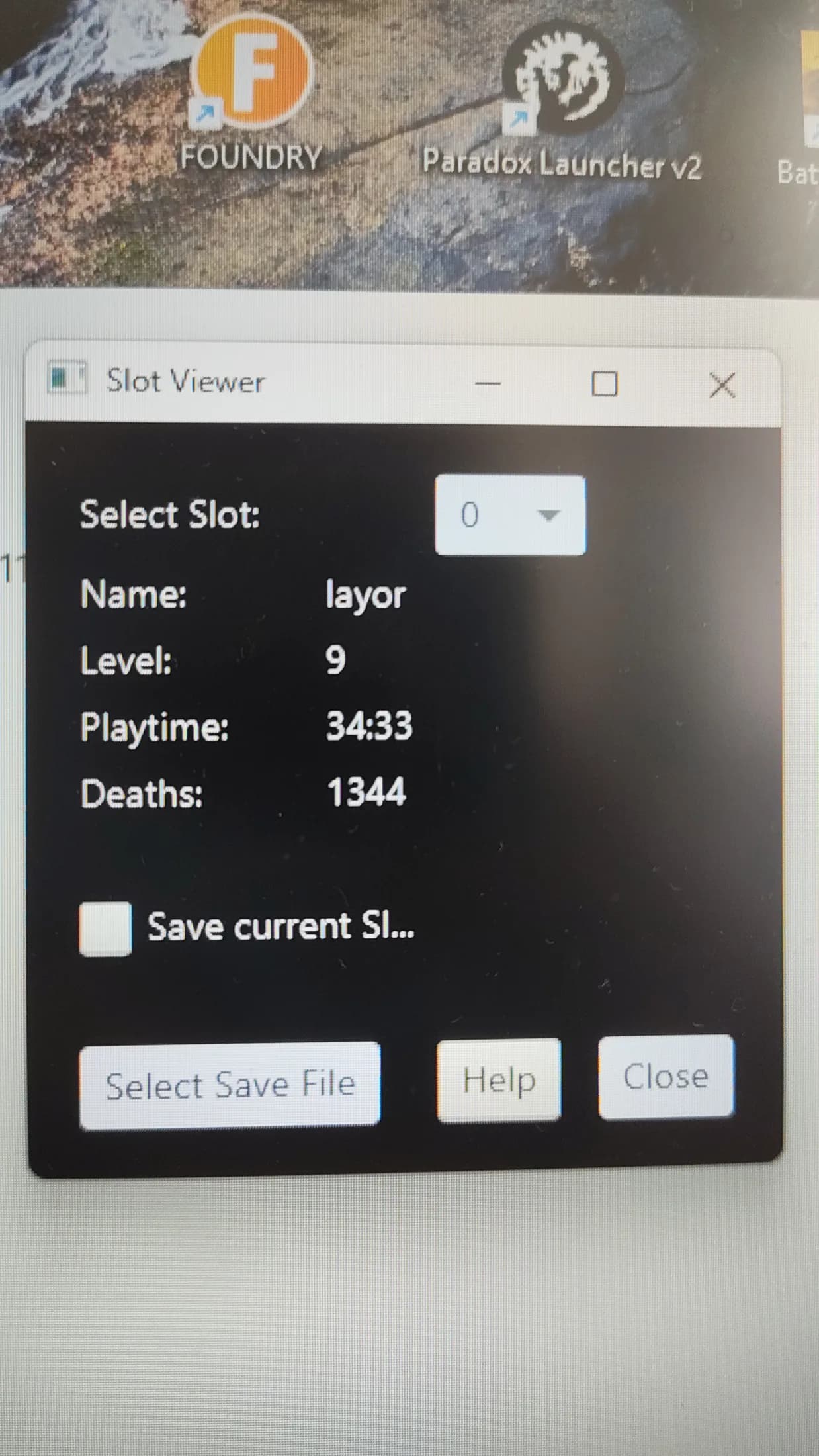 Save-Slot-Viewer für den Messmer No-Hit Run